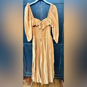 Free People midi dress like new in a beautiful mustard yellow